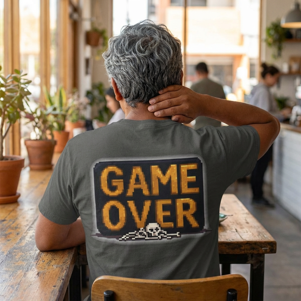 Game Over Pixel Skull T-Shirt