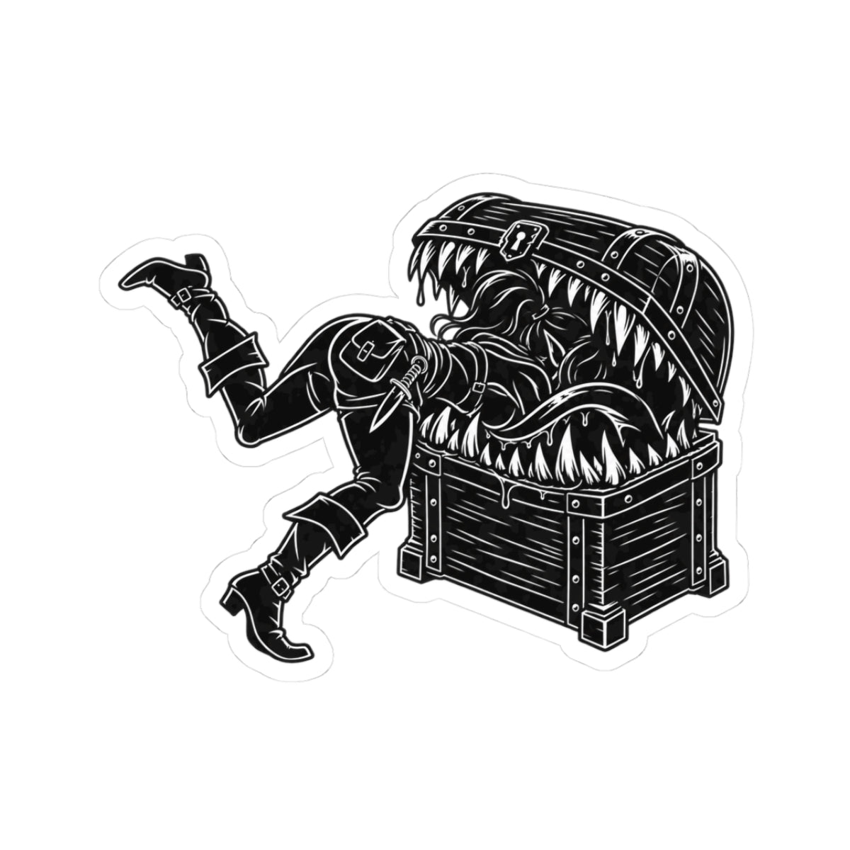Mimic Chest — Fantasy RPG Gaming Sticker